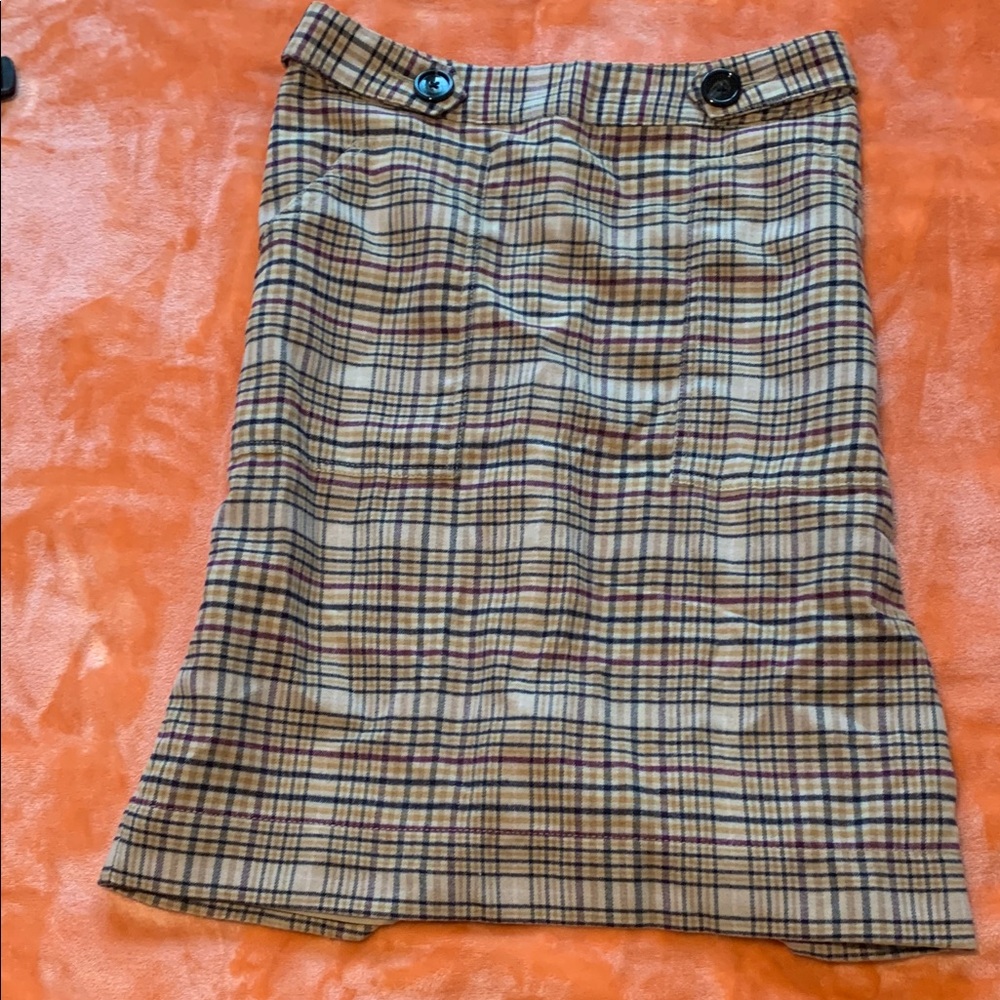 Merona Checkered Pencil Skirt in Beige and Violet